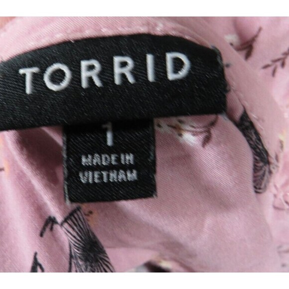Torrid Women's Pink Bicycle Floral Print Dolman Sleeve Challis Blouse Plus 1X - Picture 11 of 14
